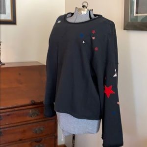 Madewell Patriotic Stars Cropped Sweathirt 2X NWOT